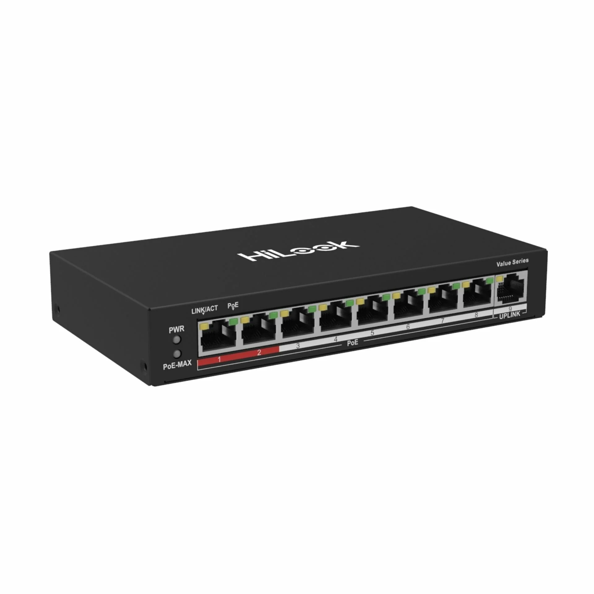 HiLook HiLook stikalo 100M 9-port 8x PoE mini kovinsko ohišje NS-0109P-60(B) Mrežna stikala