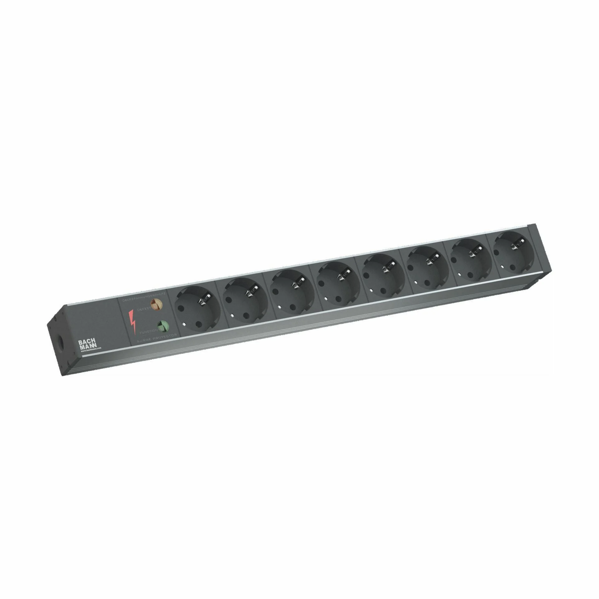 Bachmann Bachmann razdelilec rack 8x250V ALU črn prenapetostna zaščita 2m 333.534 Razdelilci 220V