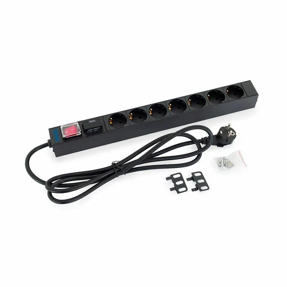 Triton Triton razdelilec 7x230V rack ALU+prena. zaščita + stikalo črna Razdelilci 220V