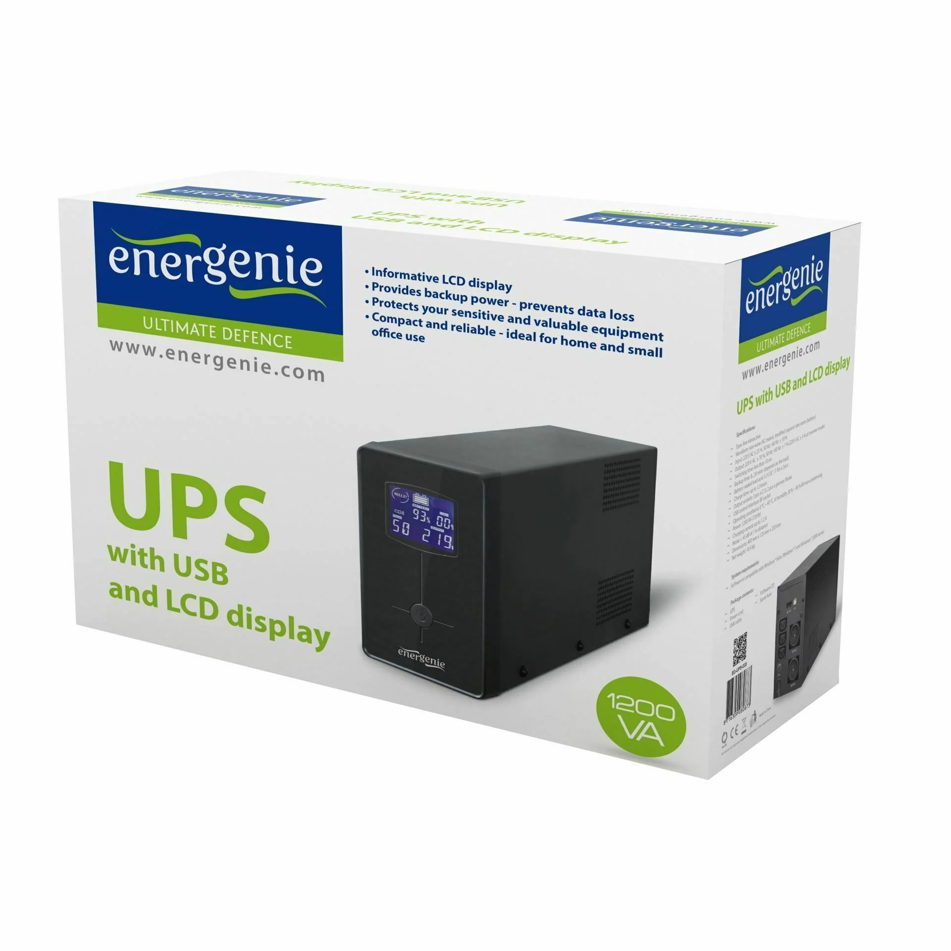 Energenie Energenie UPS 1200VA EG-UPS-033 Brezprekinitveno napajanje (UPS)