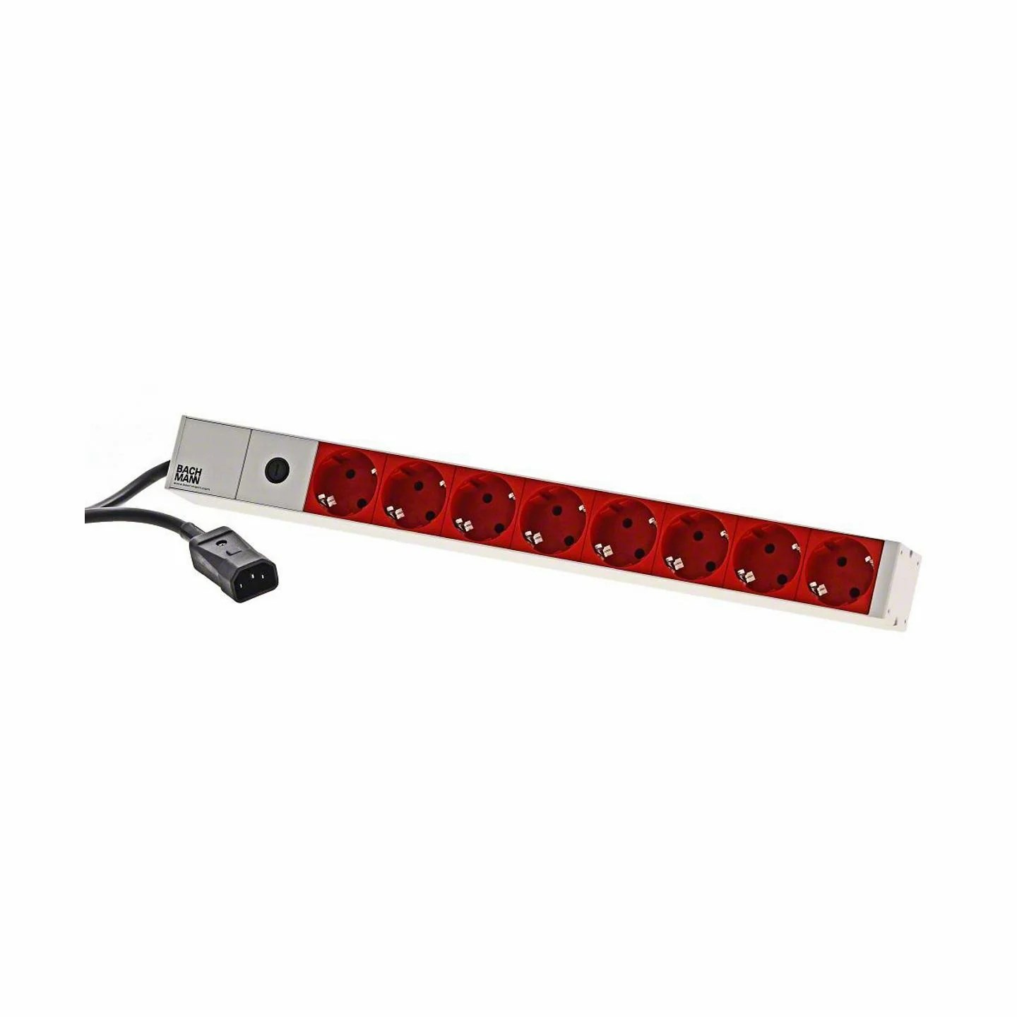 Bachmann Bachmann razdelilec rack 8x250V ALU UPS C14 2m siv/rdeč 333.410 Razdelilci 220V